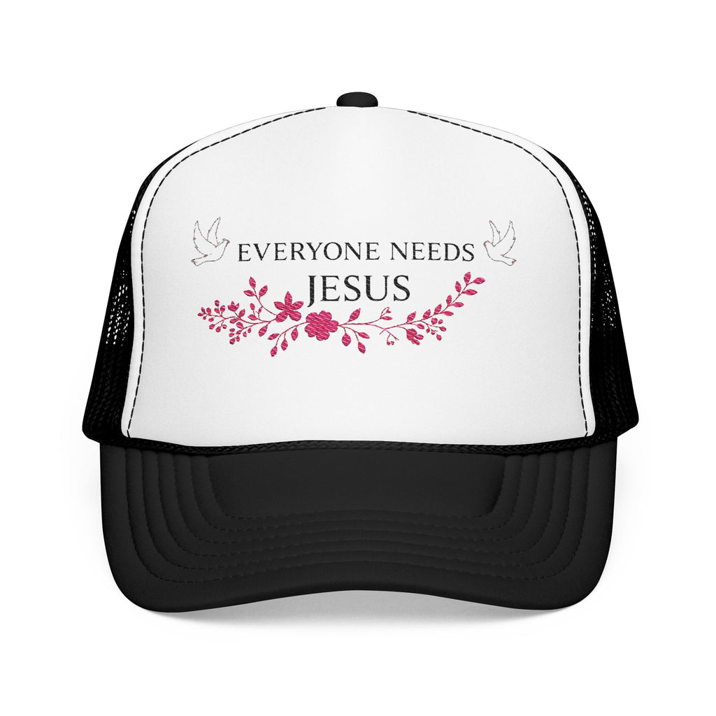 Embroidered Foam Trucker Hat - "Everyone Needs Jesus" - Faith-Based Cap for Summer, Outdoor Events, Everyday Wear, Gift for Believers
