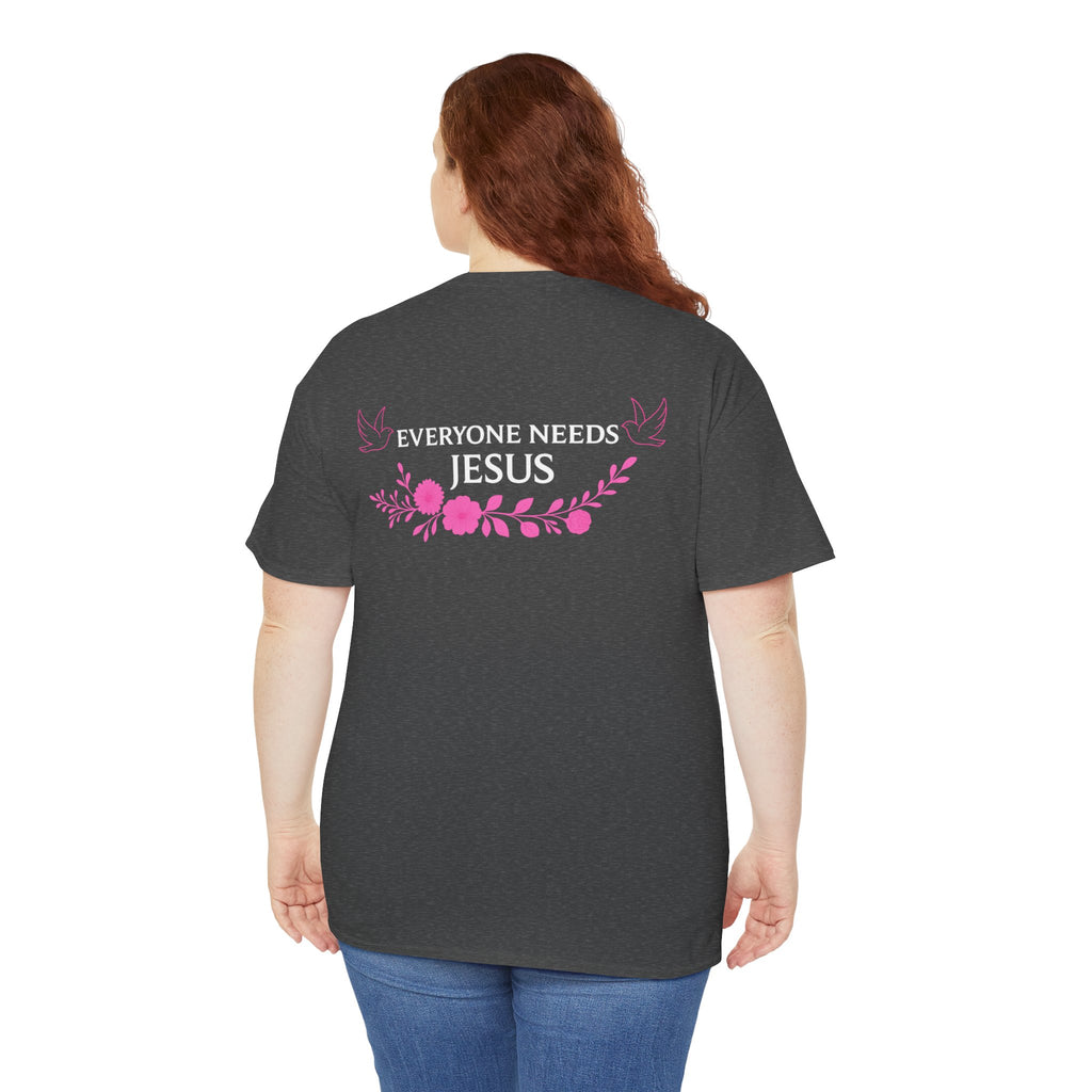Unisex Heavy Cotton Tee, Everyone Needs Jesus Graphic Tee, Christian T-Shirt, Faith-Based Apparel, Casual Everyday Wear, Gift for Believers