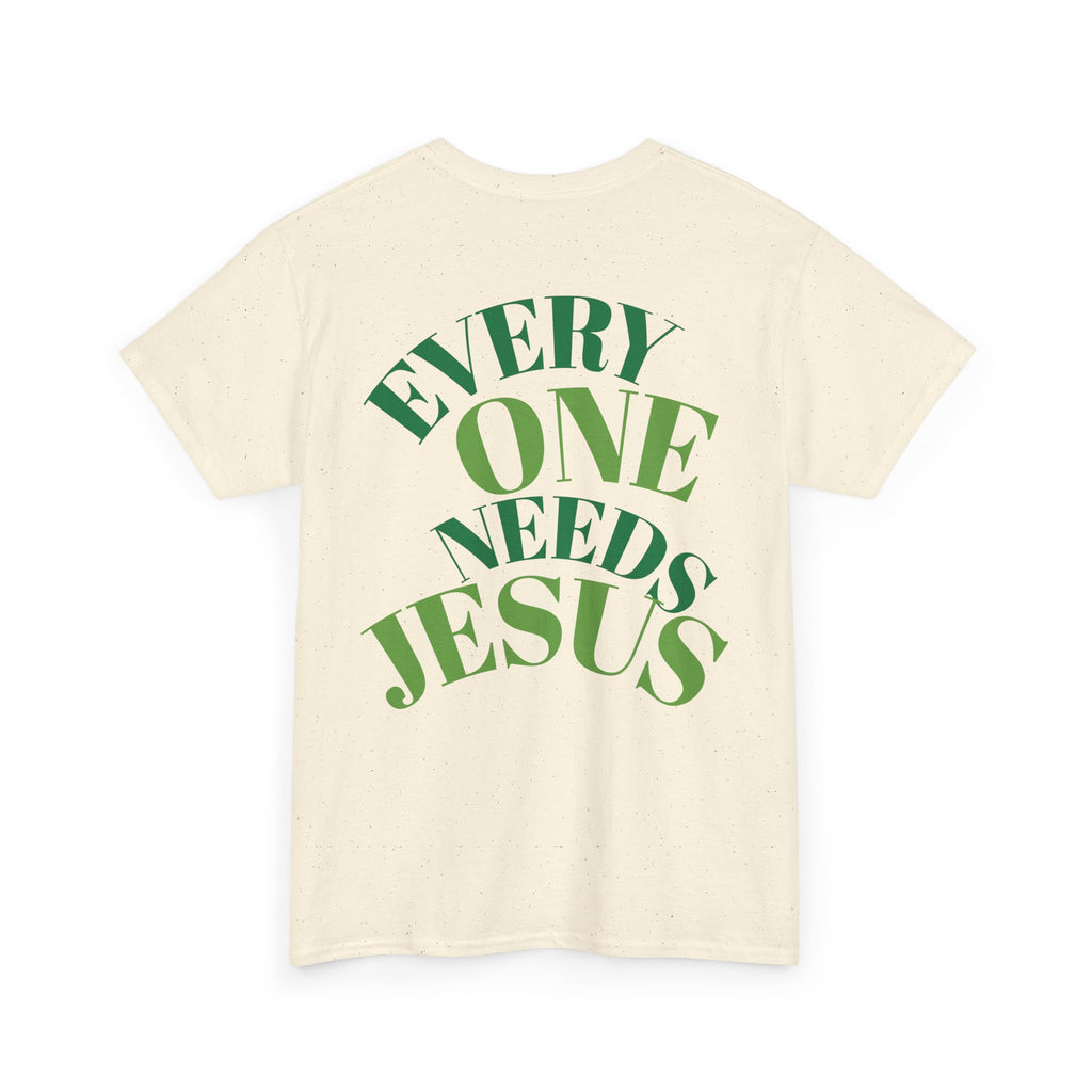 Every One Needs Jesus Cotton Tee - Casual Faith Shirt, Unisex Graphic Tee, Religious Gift, Everyday Wear, Church Attire