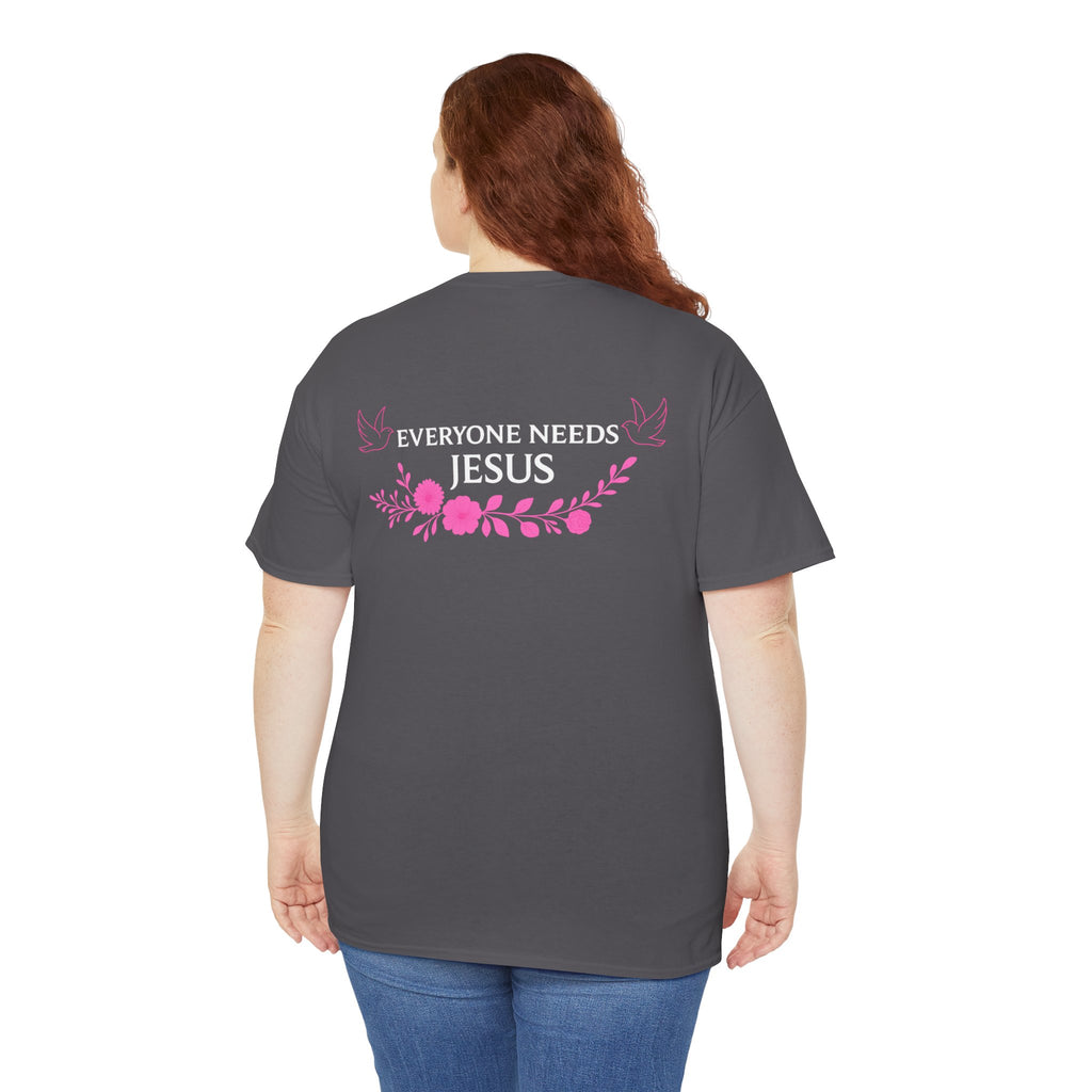 Unisex Heavy Cotton Tee, Everyone Needs Jesus Graphic Tee, Christian T-Shirt, Faith-Based Apparel, Casual Everyday Wear, Gift for Believers