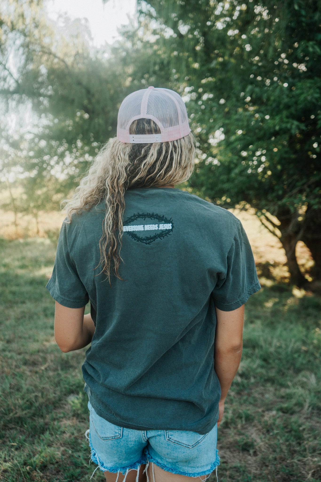 Short Sleeve Grey ENJ Embroidery T-shirt