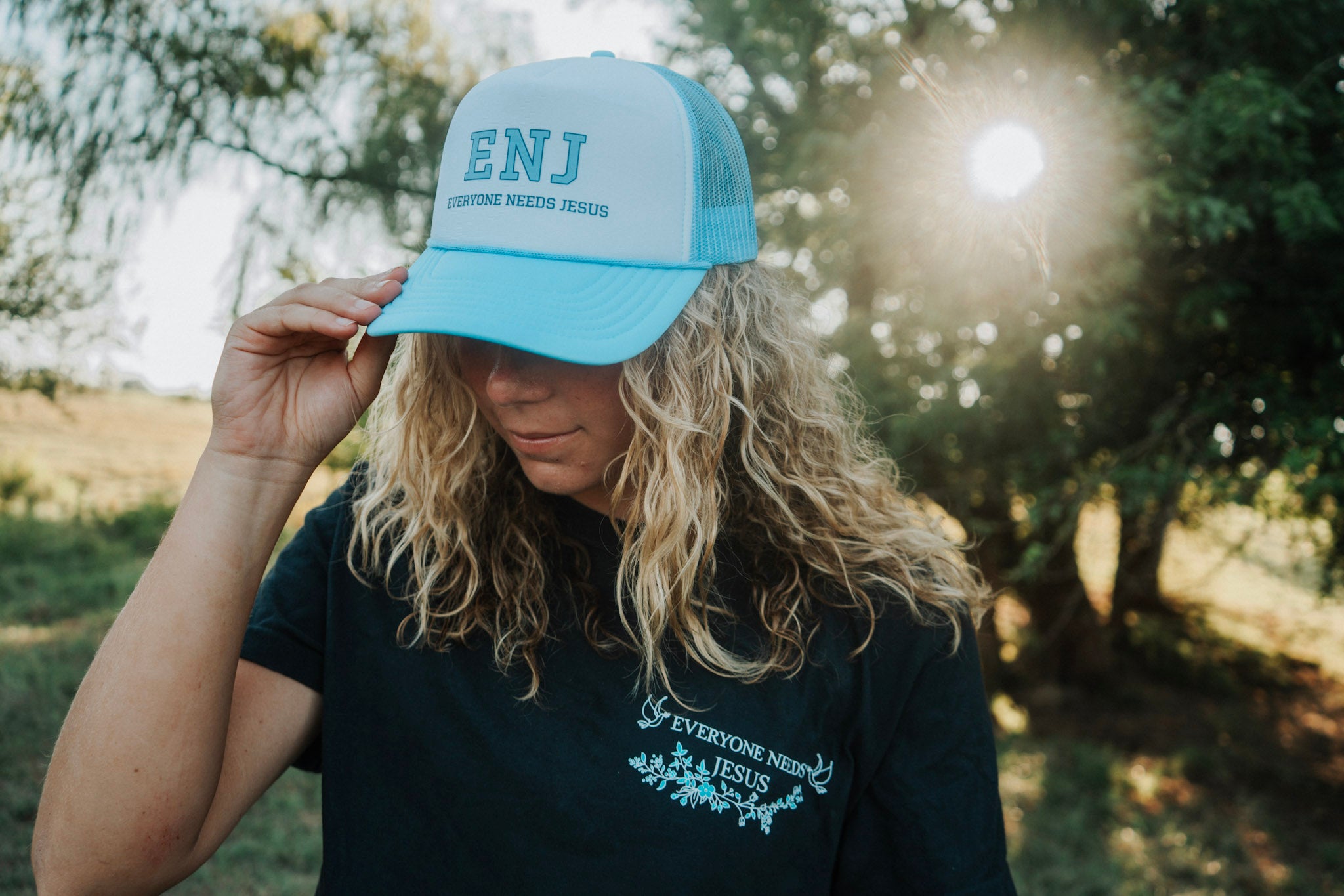 Light Blue ENJ Trucker Hat
