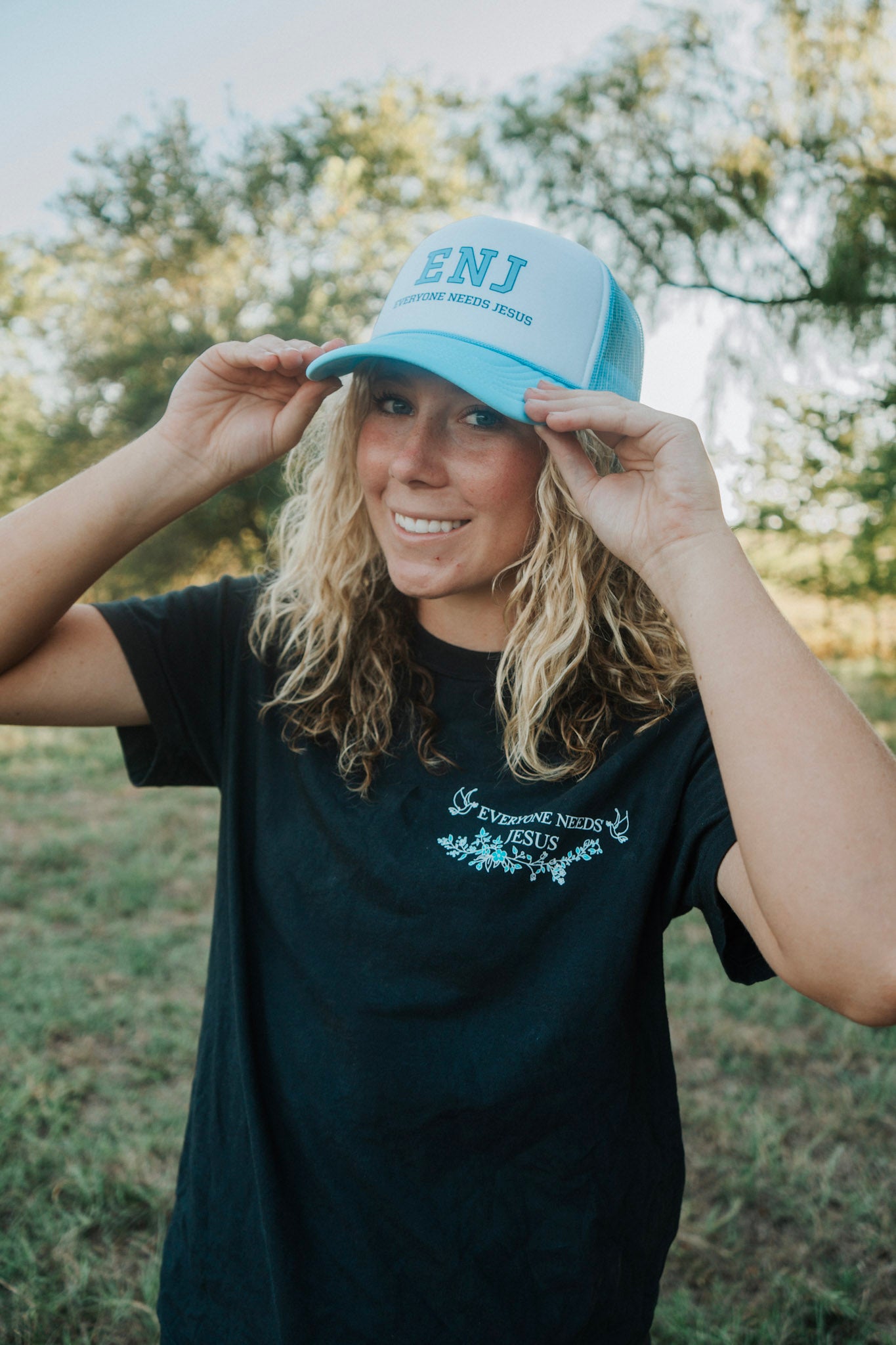 Light Blue ENJ Trucker Hat
